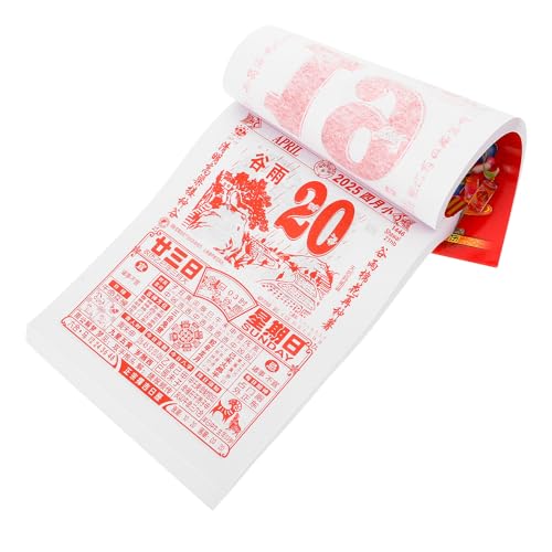 NUOLUX 蛇年伝統壁掛けカレンダー 年手撕道吉日付き 家用月間日? ペンダント装飾 細工美術 昔ながらのデザインで風水も考慮し家やオフィ