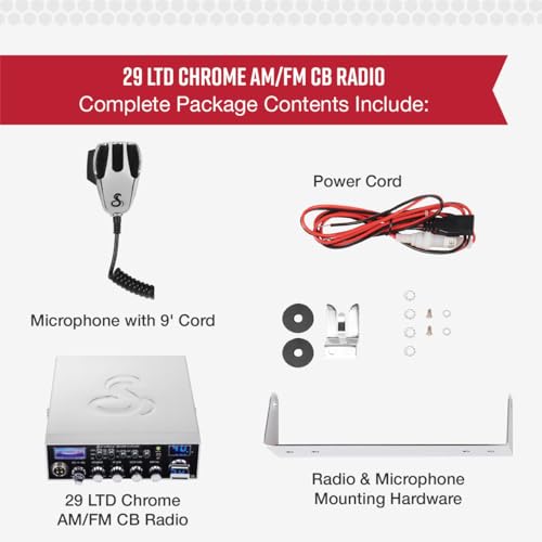 Image of Cobra 29 LTD Chrome AM /FM Professional CB Radio - Easy to Operate, Emergency Radio, Instant Channel 9, 4-Watt Output, Full 40 Channels, Adjustable Receiver and SWR Calibration, Chrome