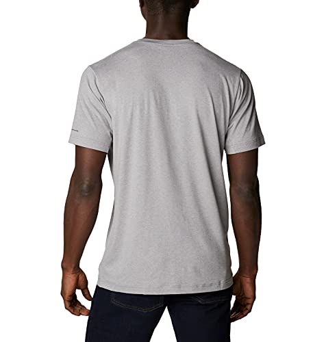 Columbia Camisa masculina de gola redonda Tech Trail com absorção solar, cinza escuro, 2GG