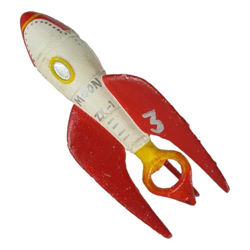 Abridor de botellas de hierro fundido, sacacorchos, cohete multicolor, 16,1 cm