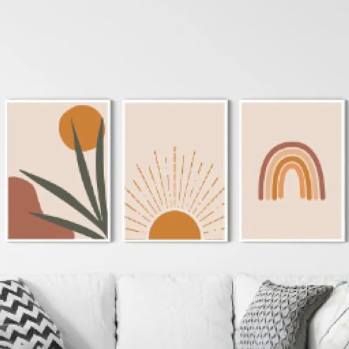 Art mural abstrait Boho Yangld - Affiches terre cuite 50x70 cm sans cadre pour salon