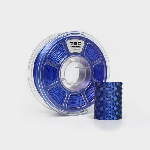 R3D Tri Color Silk PLA Filament, Co-Extrusion 3D Printer Filament 1.75mm, 30-370 mm/s High Speed PLA, Dimensional Accuracy +/- 0.02 mm, 1KG Plastic Spool (Silk Blue-Purple-Black)
