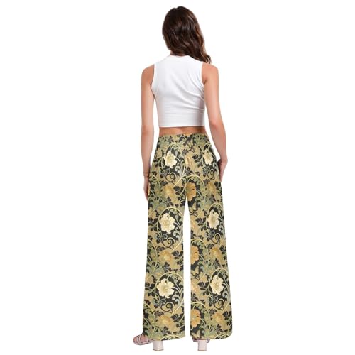 Pantalon de détente extensible feuilles marron : le confort ample contre l'inconfort - 4