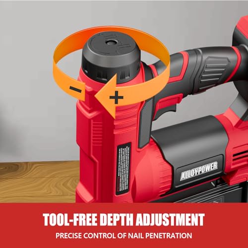 Image of ALLOYPOWER 2 in 1 Cordless Brad Nailer /Electric Stapler with 2.0Ah Battery and Charger,1000pcs Nails and 500pcs Staples Included for Home Improvement & Woodworking