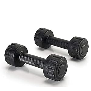 ARTINO 1 Kg Pair PVC Dumbbells Set For Home Gym, Exercise & Fitness Dumbbell (Black) Fixed Weight Dumbbell (1kg X 2Pc)