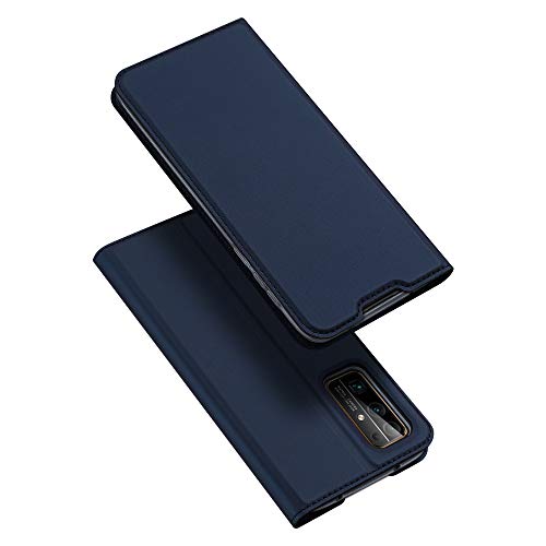 Custodia® PU TPU Flip Folio Funda con Ranura y la Función Stand para Tarjeta Compatible para Huawei Honor 30(Azul Oscuro)
