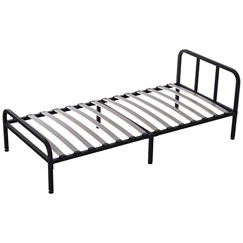 HOMCOM Somier de Láminas Individual Estructura Metálica Estable 6 Patas Carga 150kg 190x90cm Altura de Pata 25cm