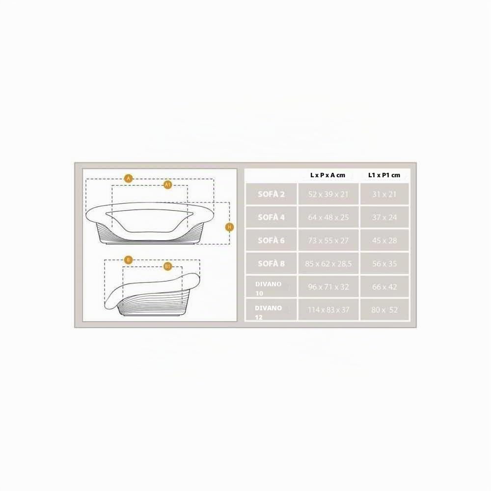 Ferplast Cuccia Cane Interno, Lettino Divano per Cani, Cesta in Plastica Antiscivolo con imbottitura Lavabile, 73 x 55 x h 27 cm, Tortora
