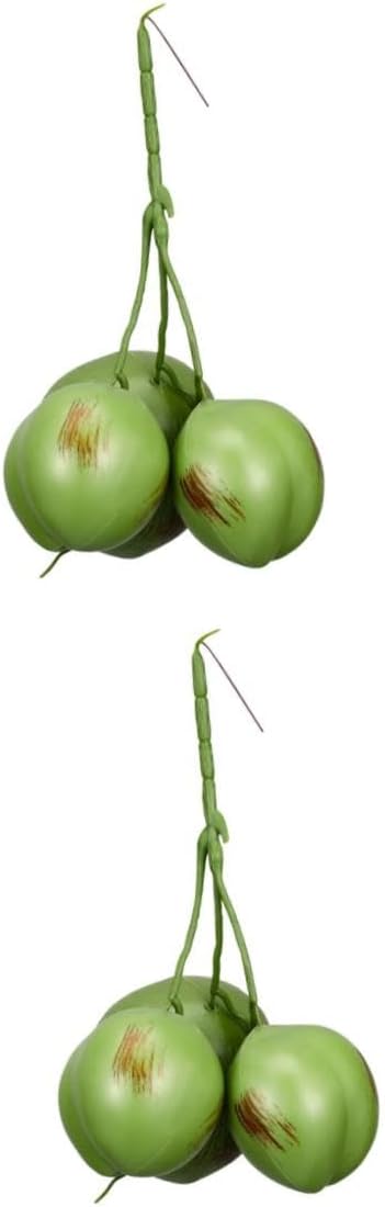 2 Bunches Coconut Tree Decoration Artificial Fruit Decoration Lifelike Artifical Coconut Coconuts Lifelike Plastic Coconuts Faux Coconuts Decor Fakecoconuts Fake Coconut Fake Fruit