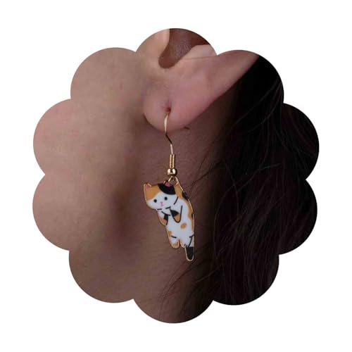 Aneneiceera Pendientes colgantes vintage de alambre con forma de gato, pendientes de...