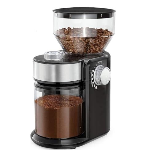 Yoeruers Molinillo de Café Eléctrico de 18 Velocidades con Fresas Ajustables, Molinillo de Café Eléctrico, Trituradora de Café, Enchufe UE.