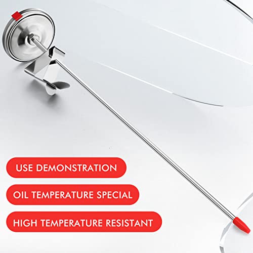 4 Pcs Deep Fry Thermometer With Pot Clip 12'' Long Stem Oil Thermometer Candy Thermometer Stainless Steel Thermometer Oil Temperature Gauge For Frying, Cooking, Turkey, Food, Milk, Grill #TOP6