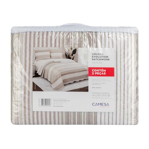 Camesa, Colcha Dupla Face Solteiro 2 Peças Patchwork Camesa Cor:Spark