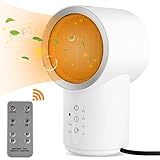 🍠 【KOMPAKTES UND TRAGBARES DESIGN】Das kompakte Design Tragegriff machen das Produkt extrem tragbar, sodass Sie es in jedem Raum platzieren und heizlüfter keramik problemlos von einem Tempo zum anderen bewegen können. Perfekt für den Einsatz in Büros, Wohnungen, Schlafsälen, Schlafzimmern, Badezimmern, Garagen, Küchen usw.