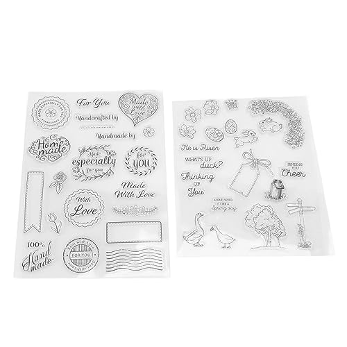 Folhas de Selos Transparentes, Selos de Silicone Selos Transparentes Cartões de Selos Com Palavras d