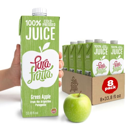 Pura Frutta Green Apple Juice, 33.8 fl oz, 8 Pack