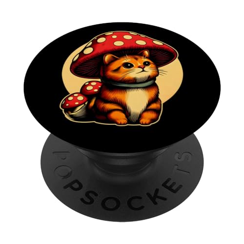 Cottagecore gatto fungo cappello Cats Lovers PopSockets PopGrip Intercambiabile