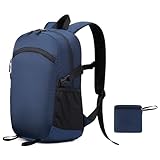 Five Substances Lightweight Packable Foldable Collapsible Travel Backpack Water-Resistant Hiking Daypack for Women Men (Navy Blue, Large)