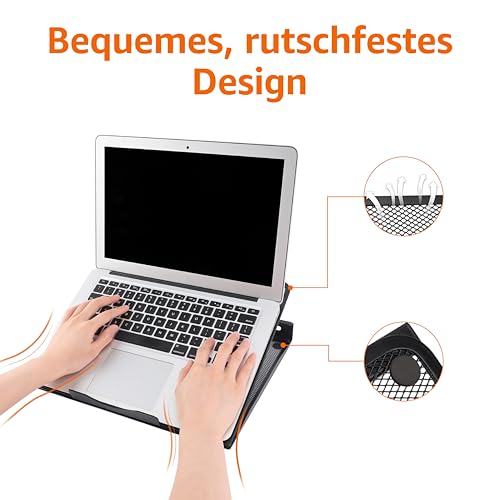 Amazon Basics Belüfteter Ergonomischer Laptopständer, 7-stufig Verstellbar, Stahlgitter zur Kühlung, Ideal für Videowiedergabe und Tippen… – Ansicht 2