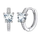 [Silvora] ピアス レディース ハート シルバー925 フープピアス つけっぱなし リングピアス ジルコニア 誕生石 4月 アクセサリー