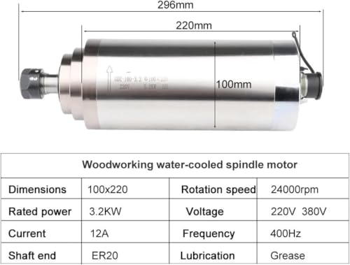 Moteur de broche CNC sans vibration 3.2kw broche refroidi par eau ER20 - 4