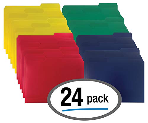 Heavyweight Poly File Folders, 1/3 Cut, Top Tab, 24 Per Box, by Better