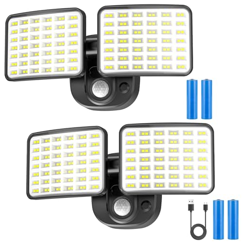 Rechargeable Motion Sensor LED Flood Lights (2 Pack)