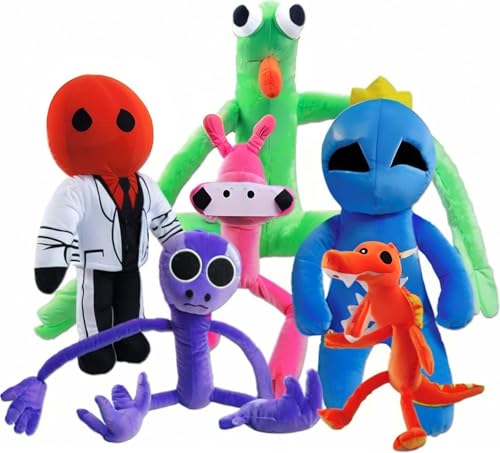 6 Pcs Rainbow Friends Plüschtier Anime Kuscheltiere Kawaii Plush Stofftier Cute Plushies Plüschtiere Plushie Monster Stofftiere Plüschkissen Halloween Weihnachten Geschenke für Kinder