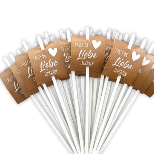 Generisch Hochzeitsdeko Knicklichter weiß Leuchtstäbe Glow-Sticks Hochzeit Vintage Boho, Set 50...
