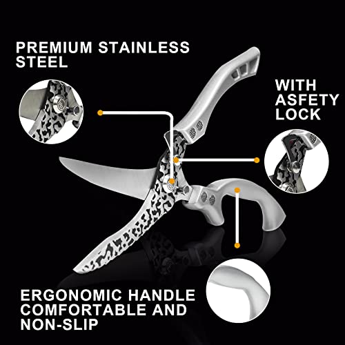 Poultry Knife And Kitchen Shears Heavy Duty, Multipurpose Poultry Shears High Carbon Stainless Steel Fillet Knife Meat Cleaver Forged Chef Knives For Meat, Fish, Deboning, Vegetables #TOP5
