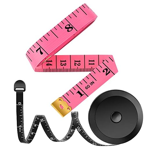 2 Pack Tape Measure Measuring Tape for Body Fabric Sewing Tailor Cloth Knitting Vinyl Home Craft Measurements, 60-Inch Soft Fashion Pink & Retractable Black Double Scales Rulers for Body Weight Loss