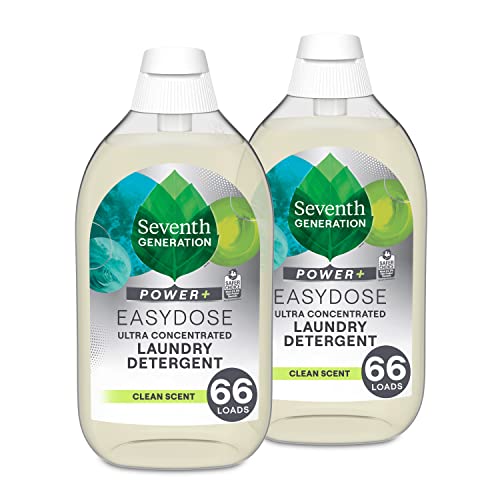 Seventh Generation Laundry Detergent Ultra Concentrated Clean Scent oz 2 Pack 132 Loads, Clear, Power Plus, 23.1 Ounce