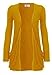 Ladies Women Boyfriend Open Cardigan Withc Pockets All Sizes (US12/14, Mustard)