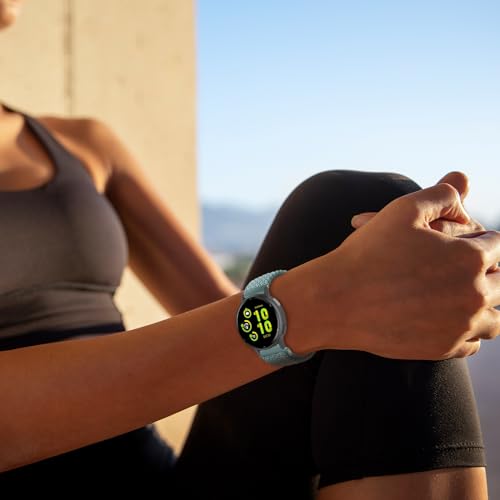 PaceBid 20mm Nylon Correa para Garmin Forerunner 165/165 Music/245/645 music/570 42mm/Vivoactive 5/6, Trenzada Magnética Reloj de Repuesto para Garmin Venu Sq 2/Venu 2 Plus/Approach S50/S44, Verde