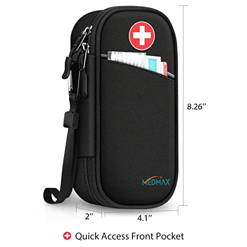 MEDMAX Insulin Cooler Travel Case with 2 Ice Pack, Water Resistant Insulated Diabetic Medication Organizer Carrying Bag with Extra Pouch for Insulin Pen and Other Diabetic Supplies (Black) by MEDMAX - Image 4