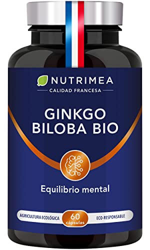 Ginkgo Biloba y Salvia Bio| Complejo para la Memoria y la Concentración | Con Fibras de Acacia | 60 Cápsulas Veganas Fabricado en Francia Nutrimea