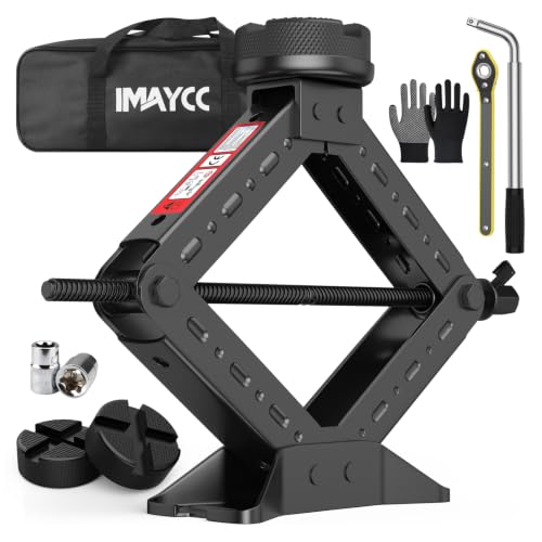 Portable Car Jack Kit 3 Ton, Heavy Duty Scissor Jack for Car, Spair Tire Jack with Ratchet Wrench, Car Emergency Kit Tool for Car SUV MPV