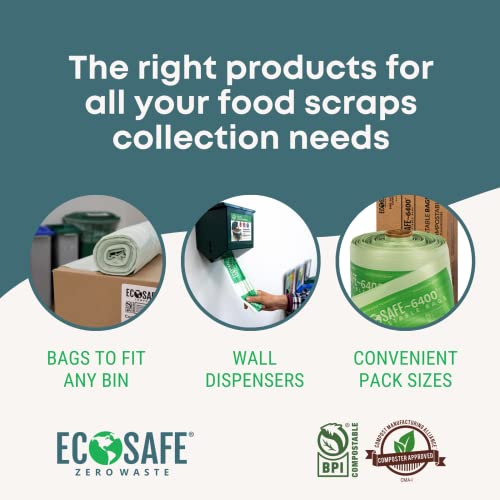 Ecosafe-6400 Hb2125-6 Certified Compostable Bag - 21X25” Green Bags For 8 Gallon Bin - Extra Strong Leak, Puncture And Tear Resistant Food Scraps Bin Liners, Pack Of 480 #TOP3