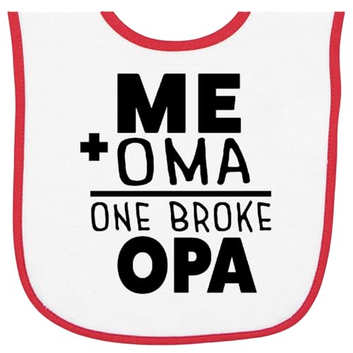inktastic Me Plus Oma Equals 1 Broke Opa Baby Terry Cloth Bib