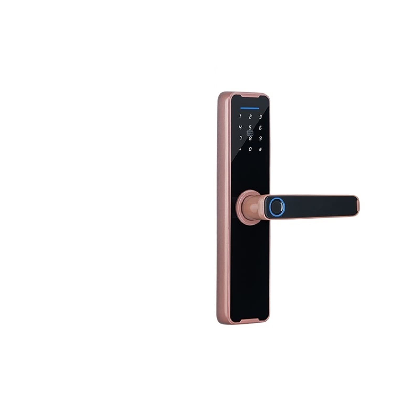 CVFRDD Smart Door Knob, Tuya Bluethooth Biometric Fingerprint Electronic Lock RFID Card Remote Unlocking Smart Door Keyless Entry Door Handle(240 4585,RED BRONZE)