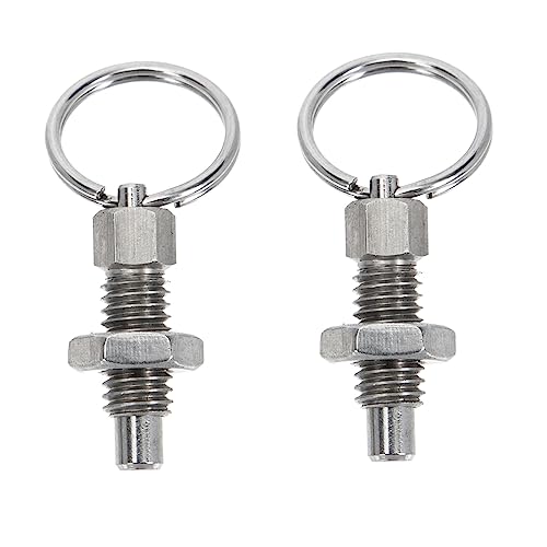 BUTIFULSIC 2pcs Pull Ring Indexing Plunger Spring Catch Bolts Neat Tools Quick Release Pin Toggle Locking Pin Spring Plunger Lock Pin Plunger Latch Gauge Car Very Gage Silver Stainless Steel