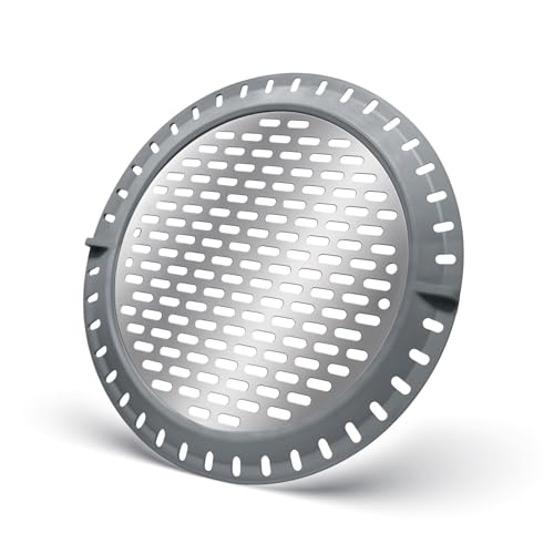 Tifanso Shower Drain Hair Catcher, 5' Shower Stall Drain Cover Hair Trap, Stainless Steel Bathtub Sink Strainer Cover with Silicone Rim, Round Flat Filter Screen Protector for Bathroom Floor