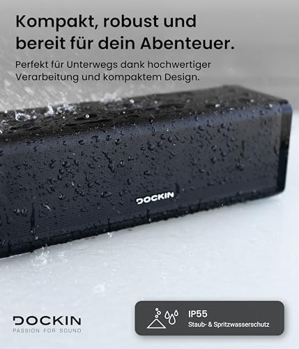 Dockin D Fine+ 2 Bluetooth Lautsprecher für Outdoor und Indoor mit 50W