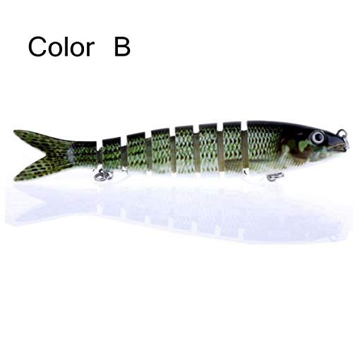 Isafish Swimbaits for Bass Crankbait Bionic Multi Jointed 8 Segment Pike Fishing Lures Minnow Hard Bait 5.35 Inch 0.66 Ounce