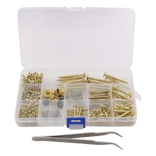 ALCXAZS �l�W�l�ߍ��킹 �G���L�M�^�[�p�l�W�L�b�g �l�ߍ��킹�Z�b�g �c�[�� 262�{�̃l�W�t�� �G���{�[�s���Z�b�g �M�^�[�C���ɕK�{ �G���L�u���b�W, �S�[���f��, 17x10x2cm