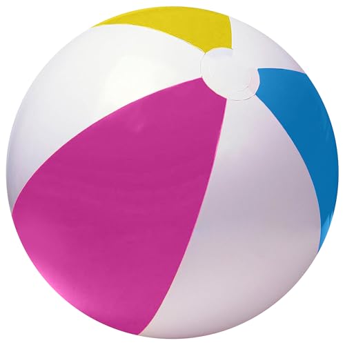 Happy Hippo 22' Beach Ball (Pack of 3), Inflatable Beach Balls, Swimming Pool Toys, Classic, Pastel