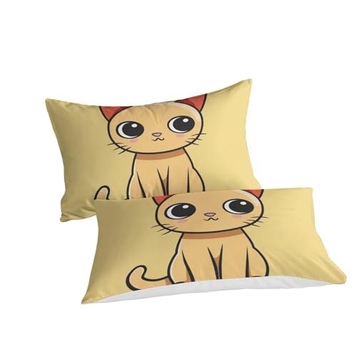 Parure de lit chat 3D housse de couette microfibre 200x200cm avec 2 taies - 3