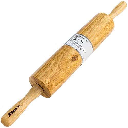 Rolling Pin for Baking Pizza Dough, Pie & Cookie – Classic Essential Kitchen utensil tools gift ideas for bakers – Traditional Pins 10″ inch Barrel