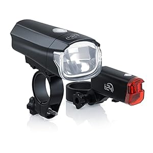 t24 Fietslampen, fietslampenset, met extra helder voor- en achterlicht, werkt op batterijen, waterbestendig, StVZO…