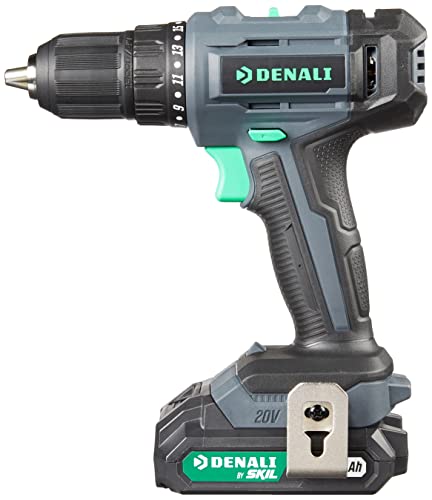 Amazon Brand - Denali By Skil 20V Drill Driver Kit, Includes Two 2.0Ah Lithium Batteries & 2.4A Charger, Blue #TOP1